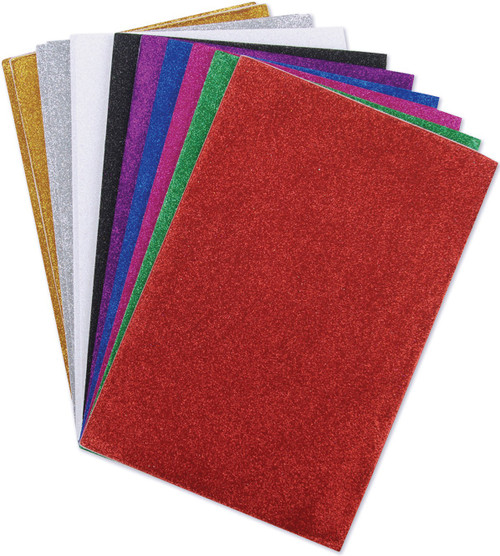 Radhey Glitter Unruled A4 Craft paper Set of 1, Multicolor Radhey Art Craft