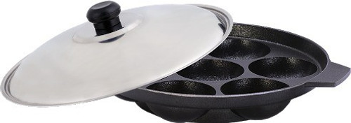 Sumeet Nonstick 3mm Appam Patra 7 Pcs With Lid Paniyarakkal with Lid Aluminium, Non stick Sumeet Pans