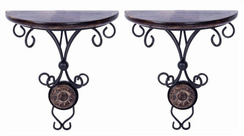 Sajawat Bazaar Wooden Wall Shelf Number of Shelves 2, Brown Sajawat Bazaar Wall Shelves