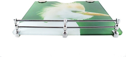 RoyaL Indian Craft 9 By 11 Inch D Bracket Nature Printed Multipurpose Set Top Box/Speaker Glass Wall Shelf Number of Shelves 1, Multicolor RoyaL Ind