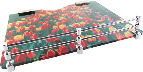RoyaL Indian Craft Craft 9 By 11 Inch Pretty Flowers printed Multipurpose Set Top Box/Speaker Glass Wall Shelf Number of Shelves 1, Multicolor RoyaL