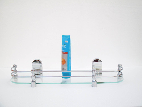 RoyaL Indian Craft Queen Bracket Elegant Look 18 Inch Glass Wall Shelf Number of Shelves 1, Clear RoyaL Indian Craft Bathroom Racks