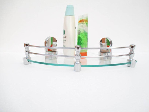 RoyaL Indian Craft Queen Bracket Elegant 8 Inch Glass Wall Shelf Number of Shelves 1, Clear RoyaL Indian Craft Bathroom Racks