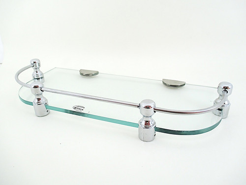 RoyaL Indian Craft D Brass Bracket 12 By 5 Inch New Look Glass Wall Shelf Number of Shelves 1, Clear RoyaL Indian Craft Bathroom Racks