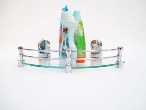 RoyaL Indian Craft Queen Bracket Elegant 12 Inch Glass Wall Shelf Number of Shelves 1, Clear RoyaL Indian Craft Bathroom Racks