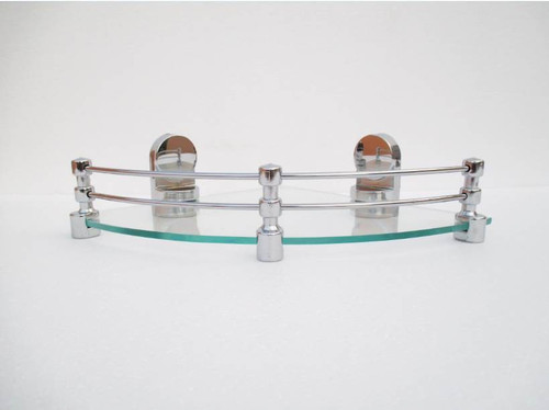 RoyaL Indian Craft Queen Bracket Elegant 10 Inch Glass Wall Shelf Number of Shelves 1, Clear RoyaL Indian Craft Bathroom Racks