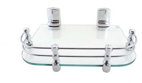 RoyaL Indian Craft 12 By 9 Inch Multipurpose New Look Glass Wall Shelf Number of Shelves 1, Clear RoyaL Indian Craft Wall Shelves