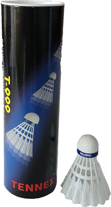 Tennex T 999 Nylon Shuttle White Medium, 77, Pack of 6 Tennex Shuttles