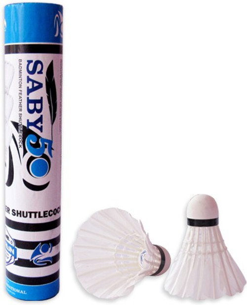 Brawn Saby 50 Feather Feather Shuttle White Medium Slow, 76, Pack of 10 Brawn Shuttles