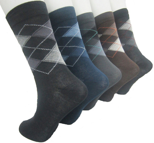 Morson Men Geometric Print Mid Calf/Crew Pack of 5 Morson Men\'s and Women\'s Socks