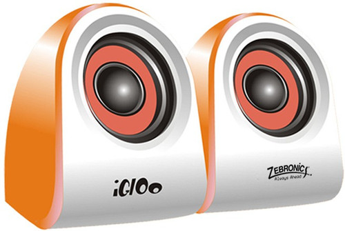 Zebronics 2.0 Multimedia Speakers Igloo Laptop/Desktop Speaker Orange, 2.0 Channel Zebronics Speakers