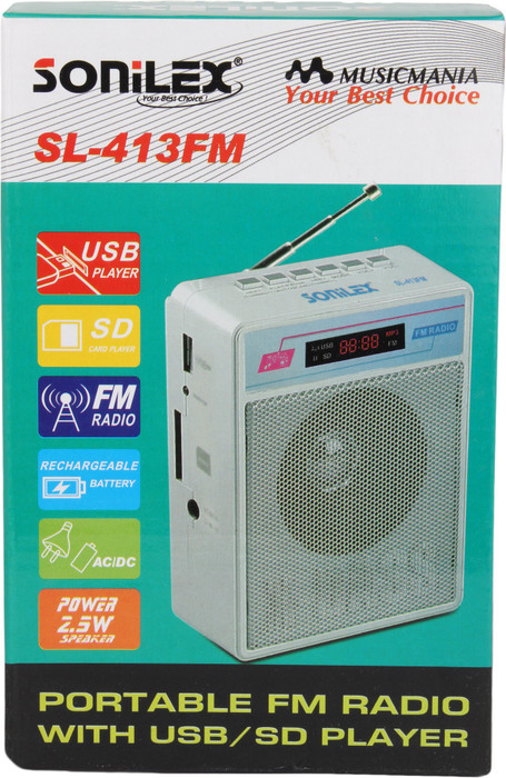 SOniLEX SL 413FM Mobile/Tablet Speaker White, 2.1 Channel SOniLEX Speakers