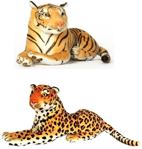 VRV Wild Animal Cheetah and Tiger 17 cm Multicolor VRV Animals Soft Toys