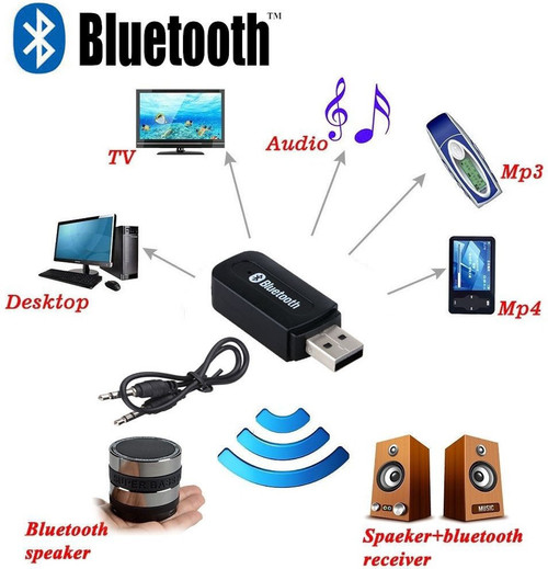 VibeX VBX 101 ® Wireless 3.5mm Car AUX Audio Stereo Music Receiver Adapter Phone Bluetooth Black VibeX Mobile Accessories