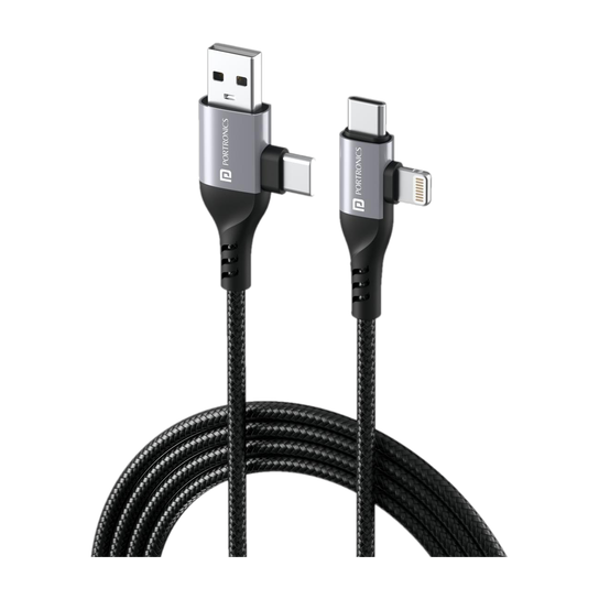 Portronics 4-in-1 Cable 3 A 1 m Konnect 4 IN 1 Multi Functional with Nylon Braided Fast for Android, iOS Devices (Compatible with Smartphones, Tablet, Laptop, Macbook, Black, One Cable, NA) deal from flipkart Portronics 4-in-1 Cable 3 A 1 m Konnect 4 IN 1 Multi Functional with Nylon Braided Fast for Android, iOS Devices (Compatible with Smartphones, Tablet, Laptop, Macbook, Black, One Cable, NA) deal from flipkart