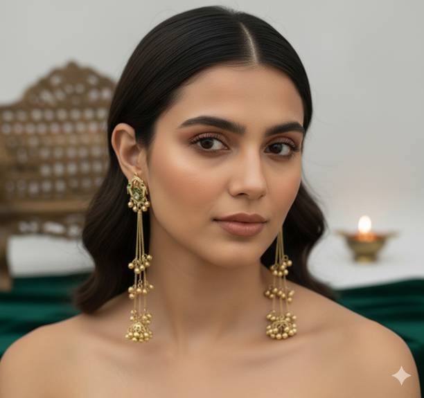 Samridhi DC Golden Finish Kashmiri Earring Alloy Drops & Danglers