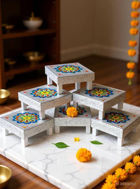 💥Wooden Chowki (Pack of 6) @ ₹199