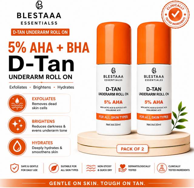 🔥  blestaaa essentialss 5% AHA Underarm Roll-On (50 ml, Pack of 2) @ ₹223