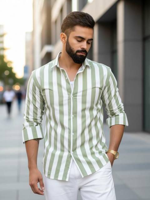 🔥Men Striped Casual Shirt at ₹218