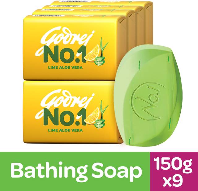 🔥  Godrej No.1 Lime & Aloe Vera Bath Soap (9 x 150 g) @ ₹287