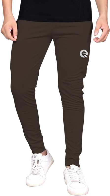 AKSA CLOTHING Self Design Men Brown Track Pants