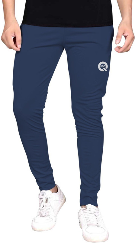 AKSA CLOTHING Solid Men Dark Blue Track Pants