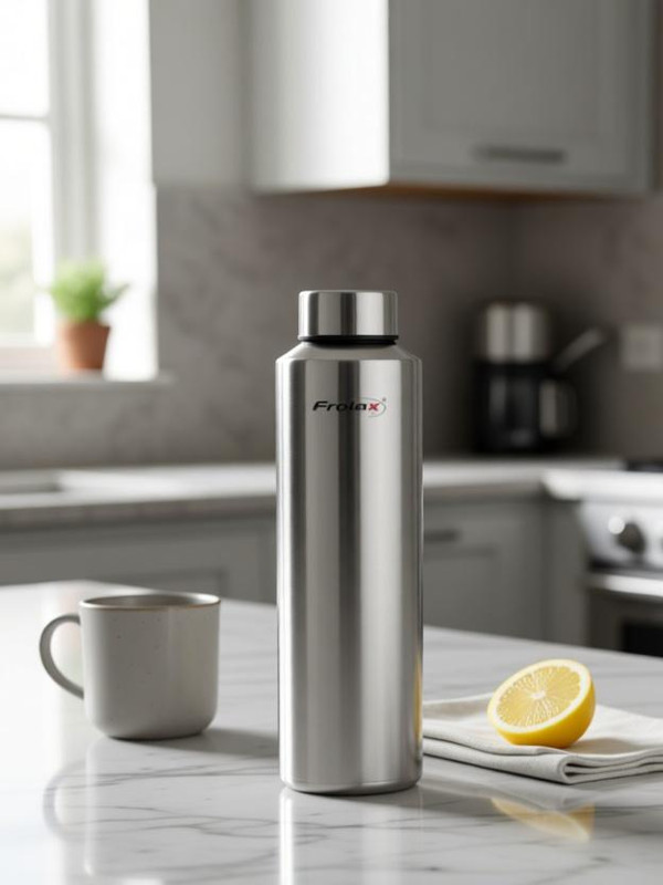 FROLAX Pack of 1 Stainless Steel Sports Water Bottle for Office/Gym/School/Collage 1000 ml Bottle Steel