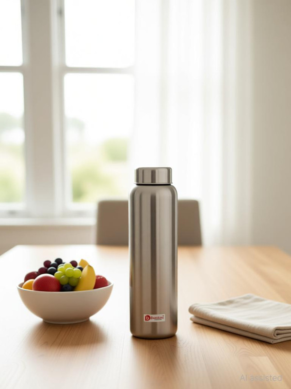 Bahurani Pack of 1 Stainless Steel Fridge Water Bottle/Refrigerator Bottle/Thunder 1000 ml Bottle Steel