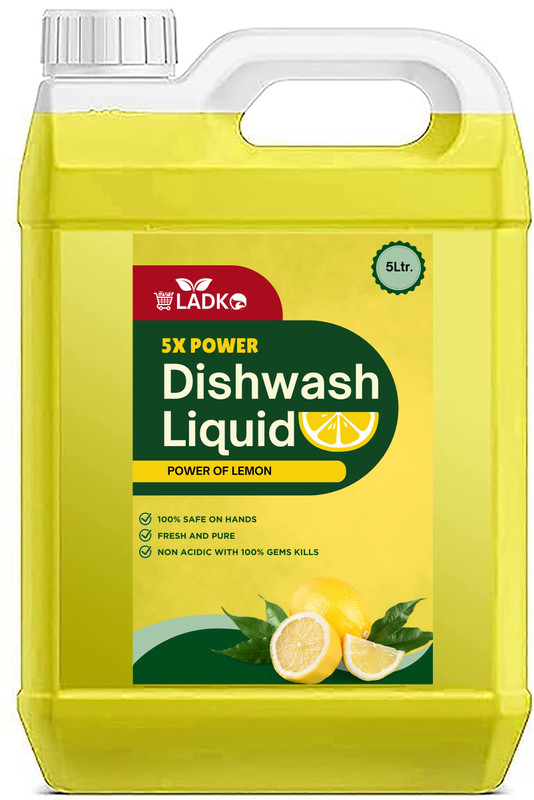 Ladko Liquid with Yellow Lemon for oil & washes off Kitchen Utensil Clean Dish Cleaning Gel