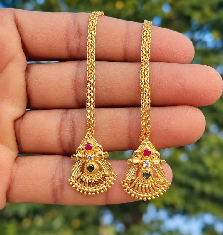 xael Traditional Peacock Gold Pendant Earring Diamond Brass Drops & Danglers, Earring Set