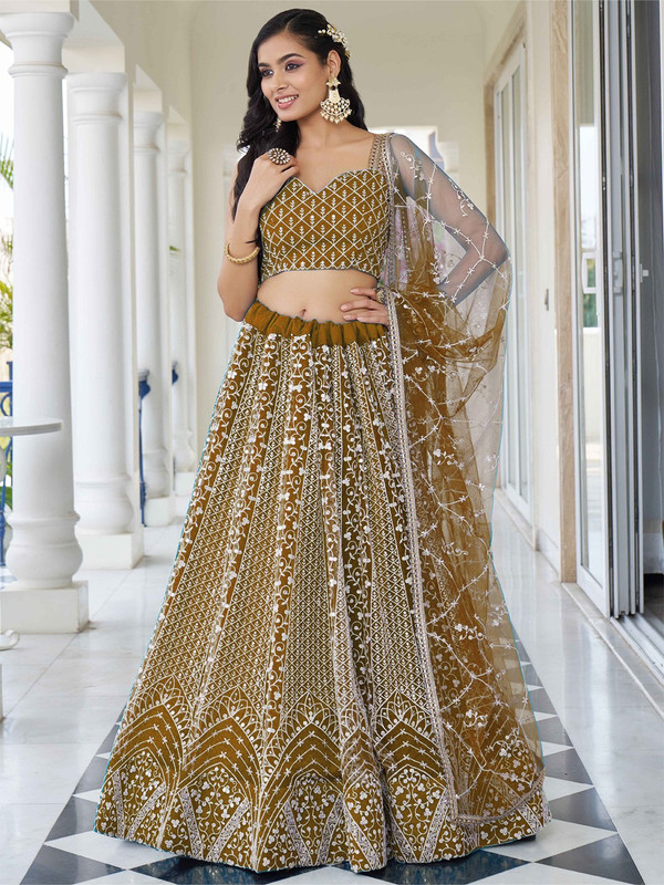 Reelove Factory Embroidered Semi Stitched Lehenga Choli