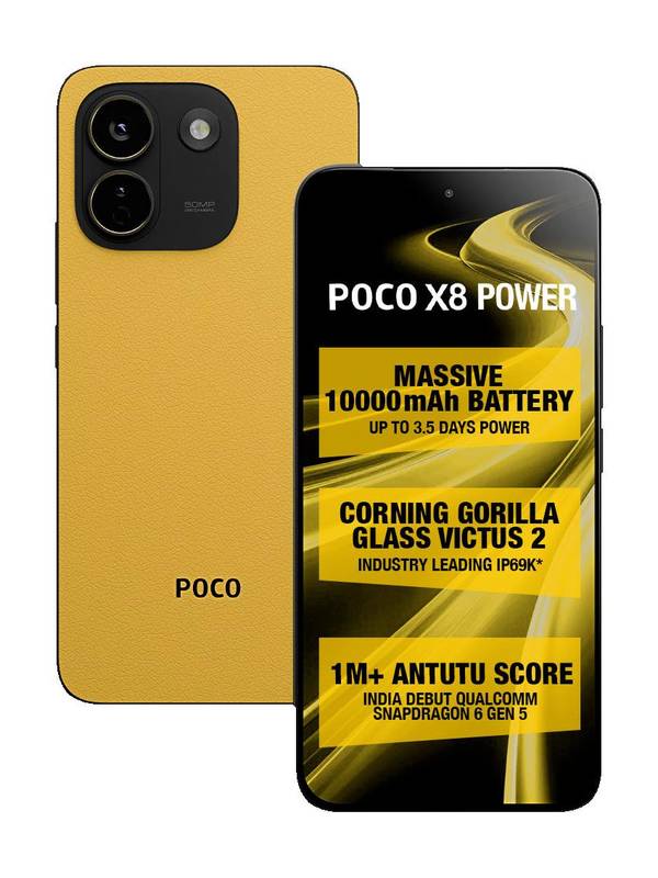 POCO X8 Power 5G (Yellow, 256 GB) (8 GB RAM)