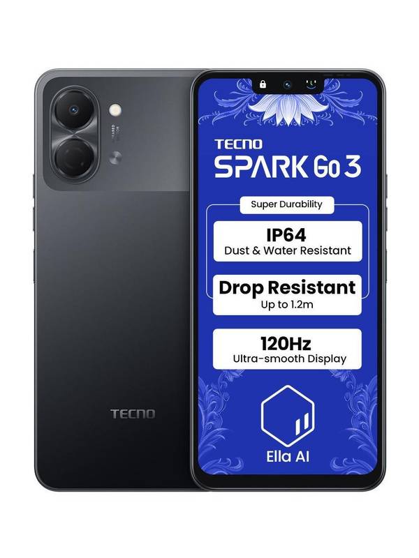 Tecno Spark Go 3 (Ink Black, 64 GB) (4 GB RAM)