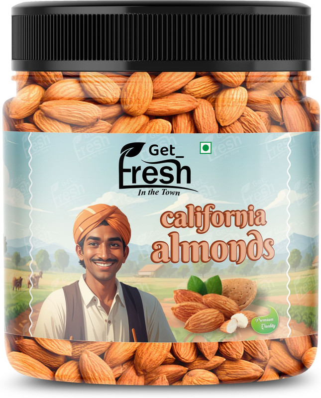 GetFresh 100% Natural Premium California Almond Badam Giri 1kg JAR - Almonds (1kg) Almonds
