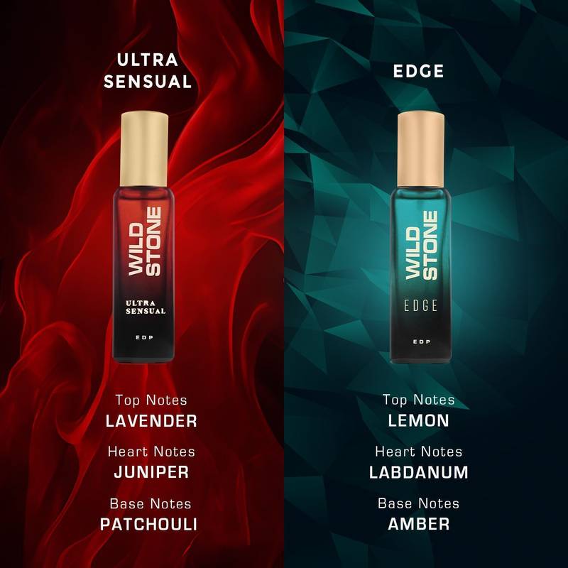 Wild Stone Premium Perfume Gift Set for Men- Ultra Sensual and Edge (20 ML Each) Eau de Parfum - 40 ml - Photo 4