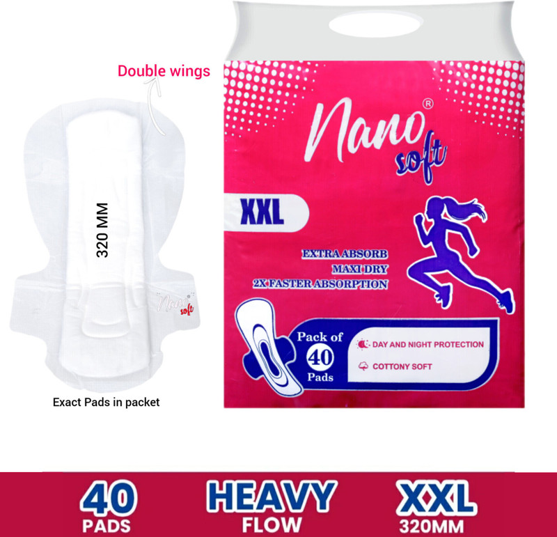 nano soft double wings Sanitary Napkin Pads with Cottony-Soft Top Layer 320MM Sanitary Pad Sanitary Pad