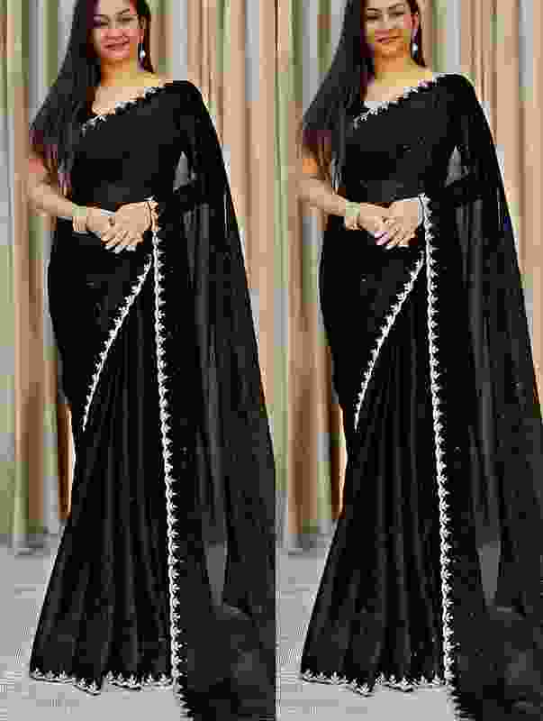 ND ENTERPRISE Embellished Bollywood Chiffon Saree