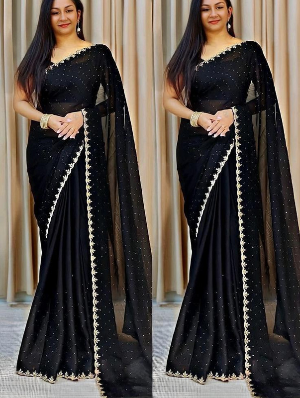 ND ENTERPRISE Embellished Bollywood Chiffon Saree
