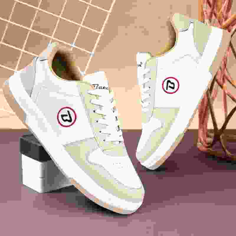Bacan Men’s Casual Lace-Up Sneakers | Stylish Synthetic Leather Shoes Sneakers For Men
