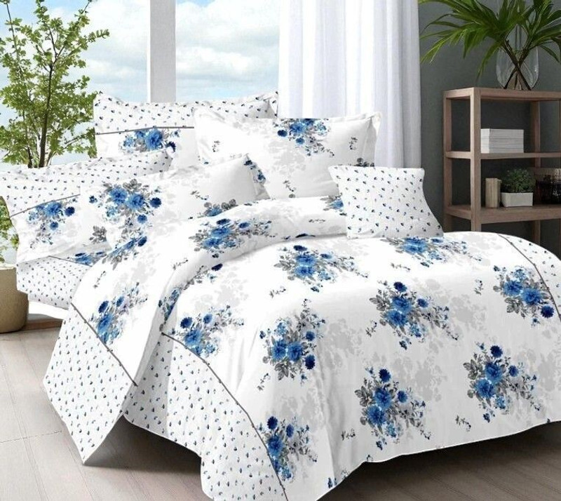 HAZAL 210 TC Polycotton Double Floral Bedsheet