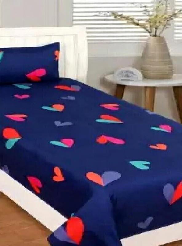 ShopGlobal 140 TC Polycotton Single Printed Bedsheet