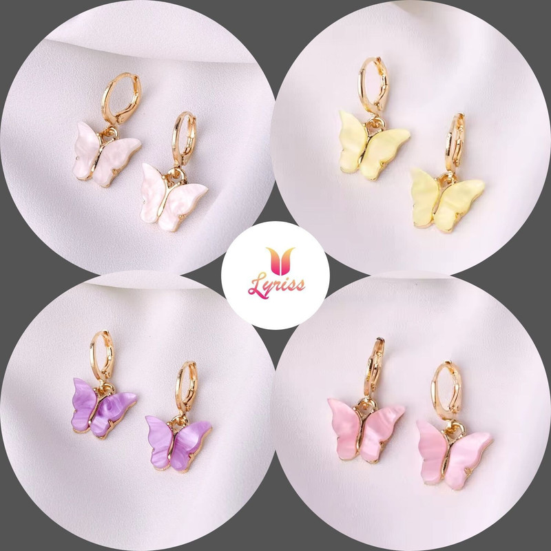 LYRISS Amber Brass Huggie Earring