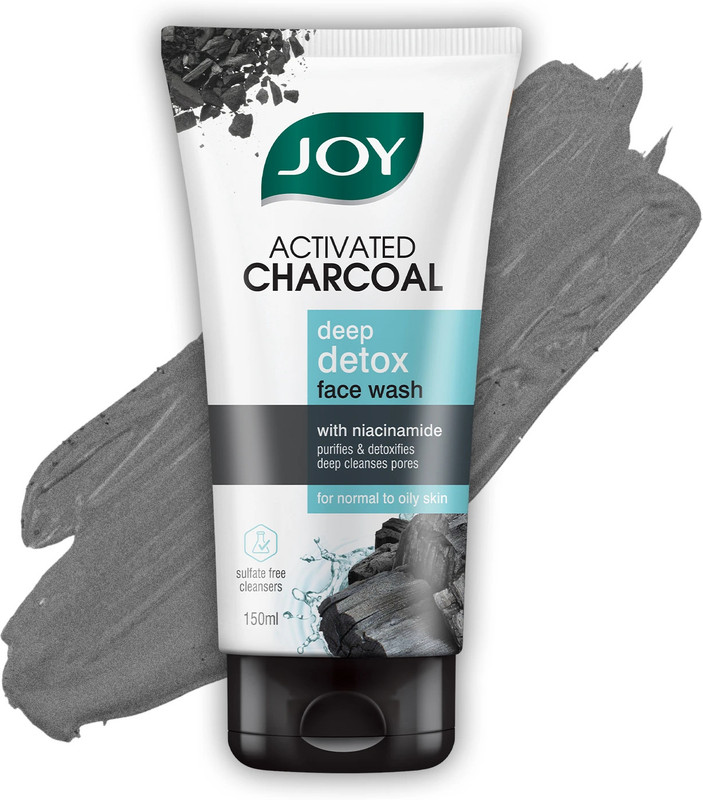 Joy Activated Charcoal  for Oily Skin Removes Dirt & Blackheads Men & Women All Skin Types Face Wash