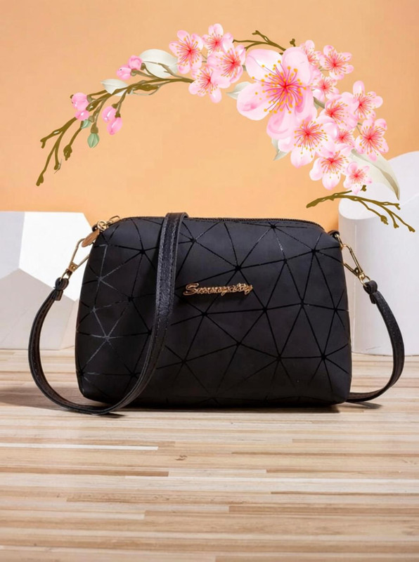 TCRAZY Black Sling Bag Women's Casual Printed Sling bag