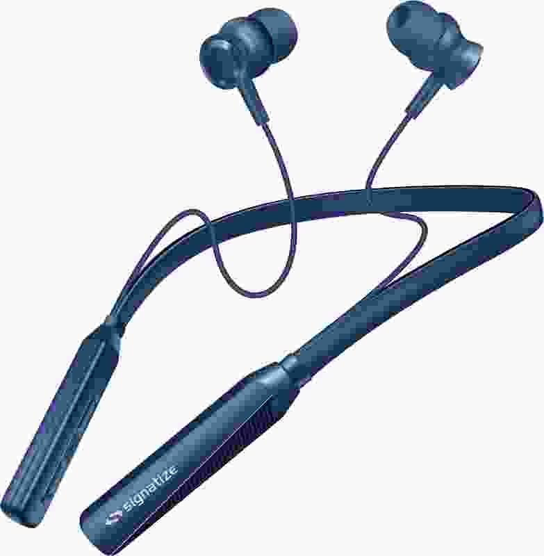SIGNATIZE Wireless in-Ear Neckband Bluetooth Earphones with 10mm Driver,Above 20H Playtime Bluetooth & Wired Headset