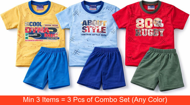 VISION INDIA CO Baby Boys & Baby Girls Casual T-shirt Shorts