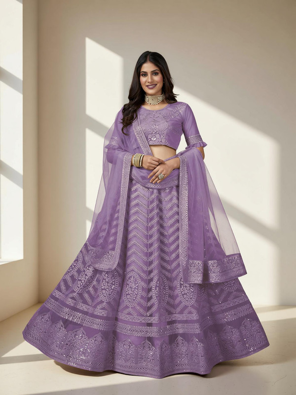 Reelove Factory Embellished Semi Stitched Lehenga Choli