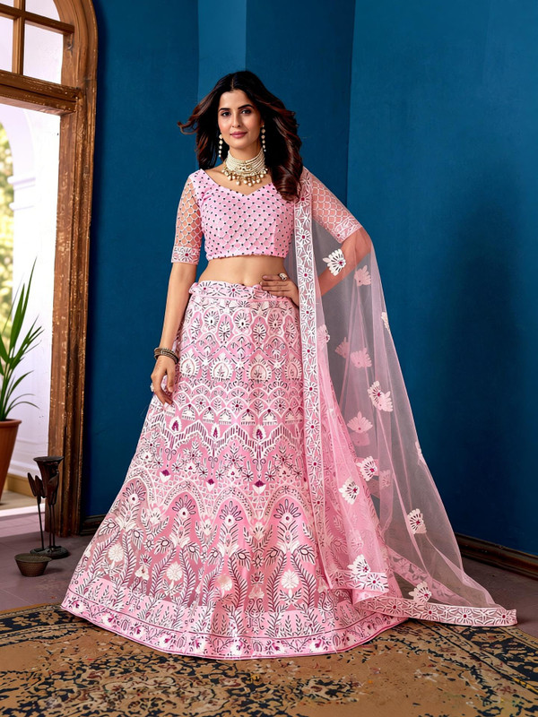 Reelove Factory Embroidered Semi Stitched Lehenga Choli