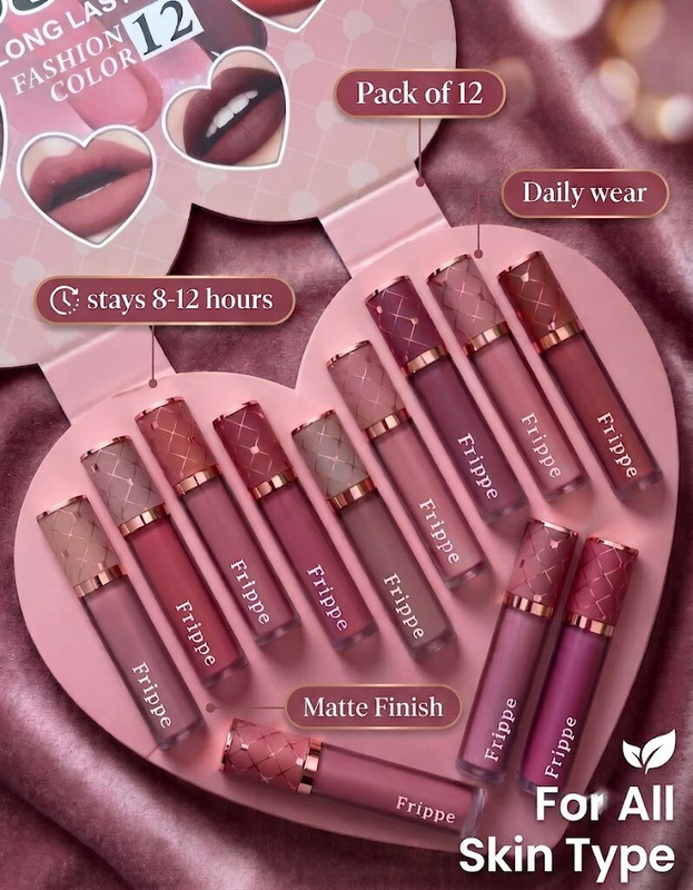 FRIPPE 12 Trendy Lipstick Shades Combo Pack