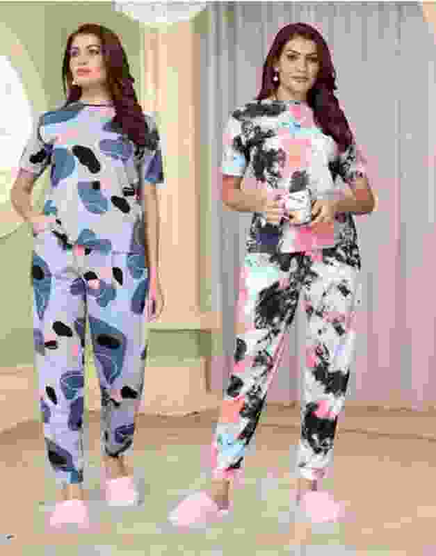 Tradezone Women Printed Multicolor Night Suit Set